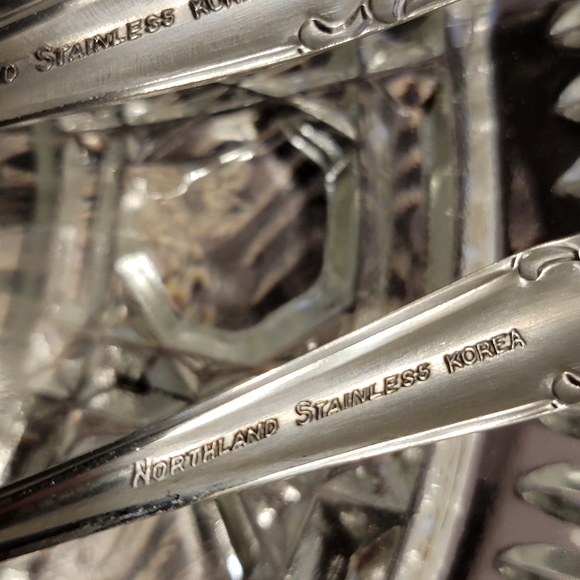 ROYAL BRIGHTON Crystal Glass Condiment Dish Serving Dish Serving Forks Vtg - Picture 6 of 8